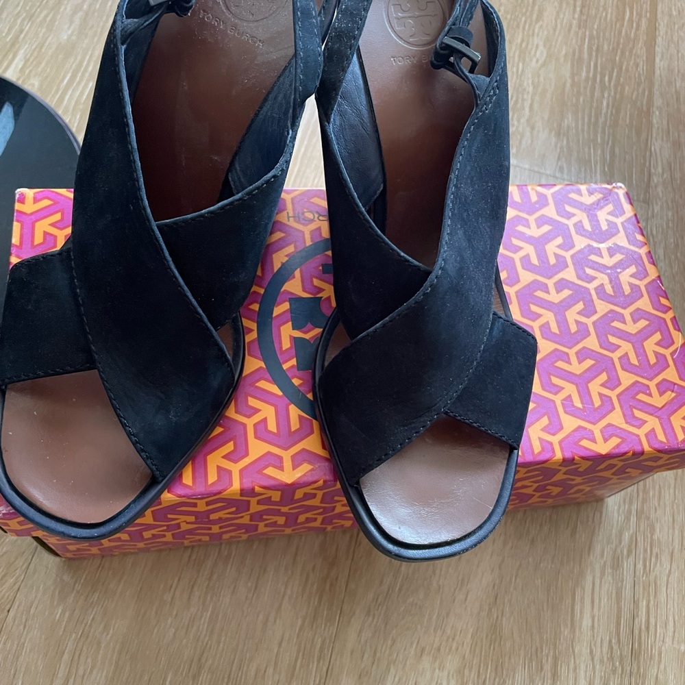 Tory Burch Black Open-Toe Sandals